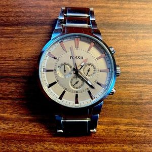All stainless steel fossil watch